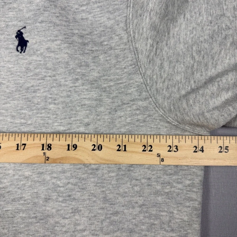 Polo Ralph Lauren Shawl Collar Sweatshirt Gray Elbow Patches Mens XL Fleece
